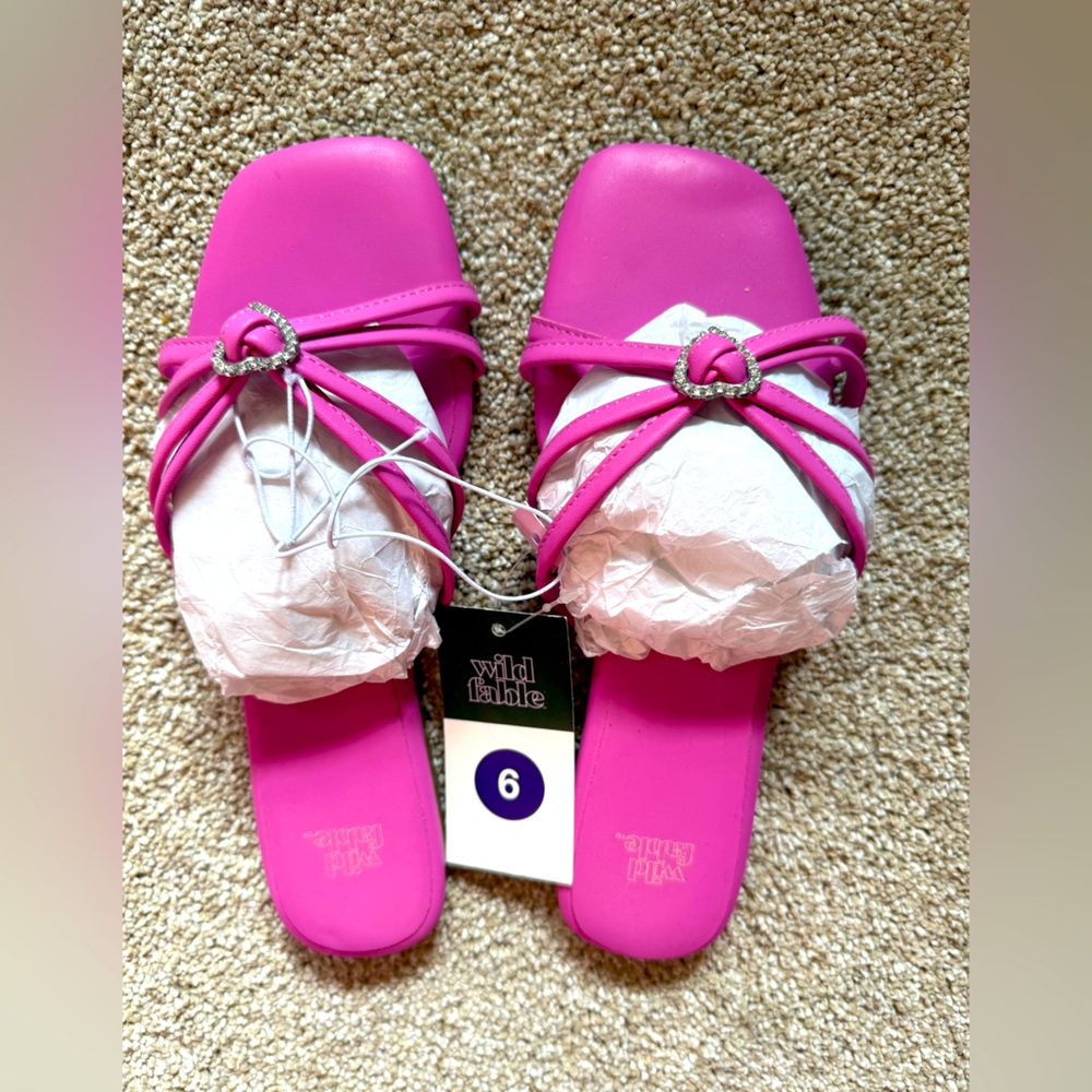 Wild Fable Pink Flat Strappy Sandals